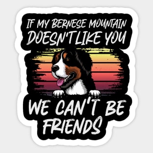 bernese mountain Dog Owner dog Lover Funny Quote Retro sunset Sticker